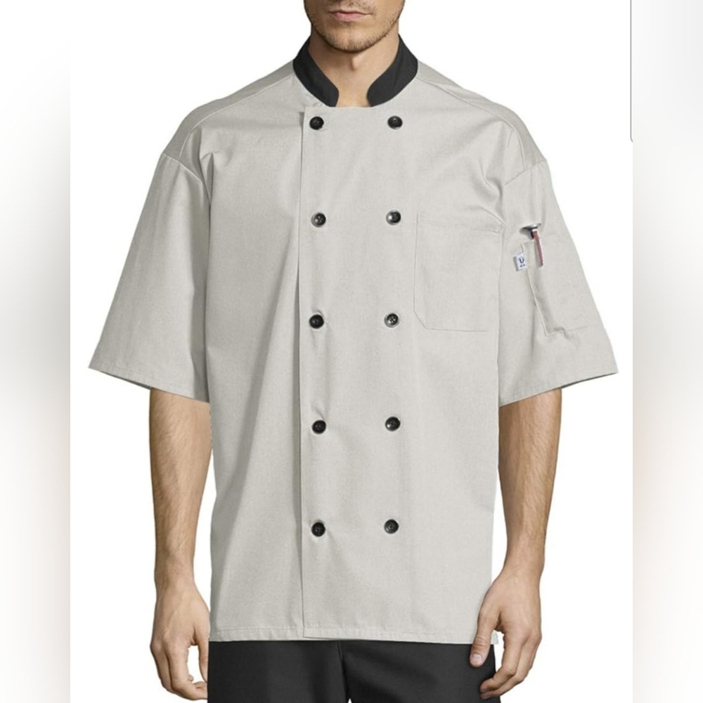 Havana Pro Vent Chef Coat In Stone #0494  NWOT